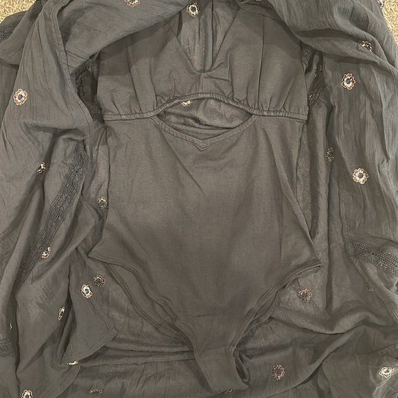 Free People Chasin’ Spring Embroidered Lace Maxi With Bodysuit Size XS - Picture 11 of 12